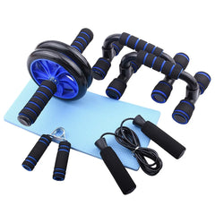 Home Fitness Set: Abdominal Wheel Roller, Push-Up Bar, and Jump Rope