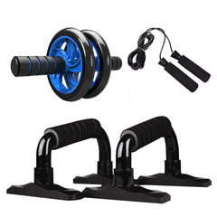 Home Fitness Set: Abdominal Wheel Roller, Push-Up Bar, and Jump Rope